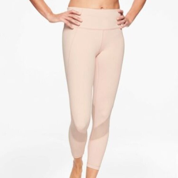 ATHLETA Eclipse 7/8 tight women US Small Ballerina Gown pink poly lycra spandex - Picture 1 of 11